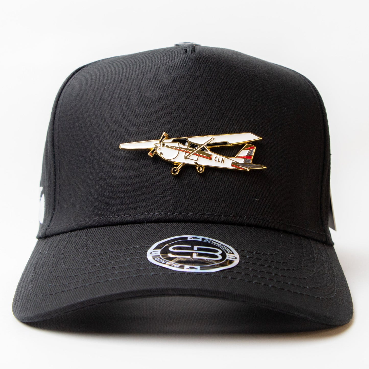 Sombrero Blanco Avioneta Negra